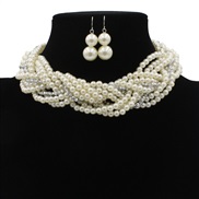 occidental style fashion luxurious pure handmade Seiko production multilayer Pearl short style necklace
