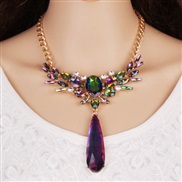 occidental style drop crystal necklace fashion all-Purpose Alloy diamond women necklace