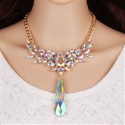 occidental style drop crystal necklace fashion all-Purpose Alloy diamond women necklace