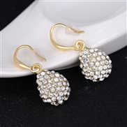 temperament bride Earring  fashion brief atmospheric occidental style wind drop fully-jewelled earrings