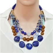 occidental style necklace  exaggerating double color handmade beads multilayer clavicle chain