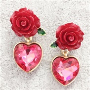 ear stud woman  occidental style retro personality all-Purpose lady banquet bride rose temperament Earring