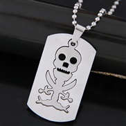 occidental style fashion  stainless steel silver skull man woman temperament necklace