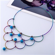 Metal Collar Colorful textured exaggerating necklace short style clavicle chain