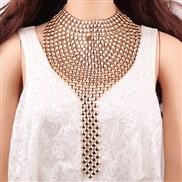 occidental style exaggerating geometry embed zircon necklace  fashion woman all-Purpose