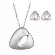 environmental Alloy geometry triangle hollow necklace earrings set Earring