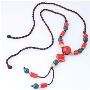occidental style fashion  Bohemia wind concise ceramic establishment rope personality long necklace sweater chain