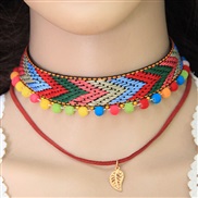 occidental style trend all-Purpose ethnic style geometry rope Double layer personality chain lady necklace