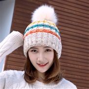Autumn and Winter hat lady woolen velvet Outdoor warm knitting new style Korean style