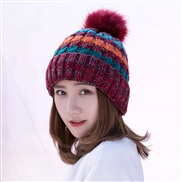 Autumn and Winter hat lady woolen velvet Outdoor warm knitting new style Korean style