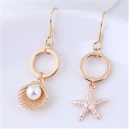 fine  Korean style fashion sweetOL  starfish  all-Purpose asymmetry personality temperament earrings