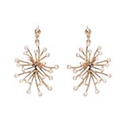 ( Gold)UR Starry beads earrings occidental style fashion all-Purpose Earring ear stud