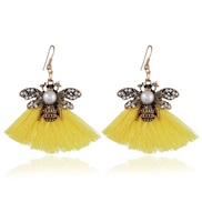 ( yellow)occidental style luxurious trend diamond tassel ear stud earrings earring