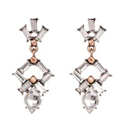 ( white) occidental style geometry diamond personality ear stud Alloy earring