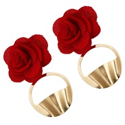 ( red)fashion brief rose peony arring apan and Korea trend wind generous gilded ear stud more color all-Purpose