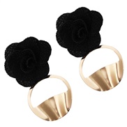 ( black)fashion brief rose peony arring apan and Korea trend wind generous gilded ear stud more color all-Purpose