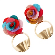 fashion brief rose peony arring apan and Korea trend wind generous gilded ear stud more color all-Purpose
