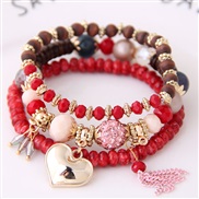 Korean style fashion  sweet all-Purpose drop  Peach heart tassel fashion temperament woman bracelet