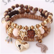 Korean style fashion  sweet all-Purpose drop  Peach heart tassel fashion temperament woman bracelet