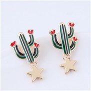 fine  Korean style fashion concise Five-pointed star temperament personality ear stud