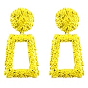 ( yellow) occidental style fashion style  fashion personality geometry square Metal earrings