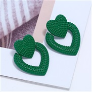 ( green) occidental style exaggerating high-end geometry love earrings