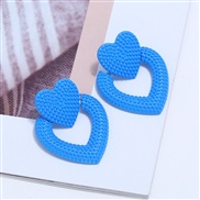 ( blue) occidental style exaggerating high-end geometry love earrings