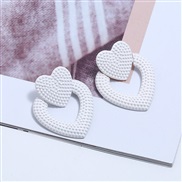 ( white) occidental style exaggerating high-end geometry love earrings