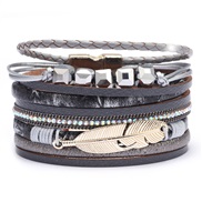 ( gray) bracelet lady occidental style fashion Alloy feather multicolor