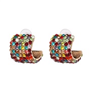 ( Color) new fully-jewelled earrings occidental style lady ear stud