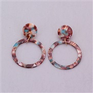( Mixed color)  occidental style all-Purpose Round ethylic acid plates earrings ear stud