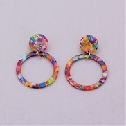 ( Color)  occidental style all-Purpose Round ethylic acid plates earrings ear stud