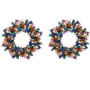 ( Color) fully-jewelled earrings occidental style ear stud