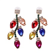 ( Color) diamond leaves earrings occidental style wind drop earring