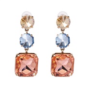( Color)gem earring occidental style wind Alloy diamond earrings ear stud Earring