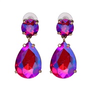 (pink) drop earrings occidental style style embed glass multicolor earring