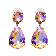 ( ColorAB) drop earrings occidental style style embed glass multicolor earring