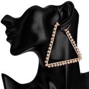 ( Gold)occidental style exaggerating claw chain earrings triangle Acrylic diamond fashion personality fashion Earring