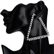 ( Silver)occidental style exaggerating claw chain earrings triangle Acrylic diamond fashion personality fashion arring