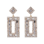 ( white)UR long square diamond earrings occidental style fashion high-end personality earring