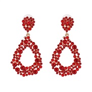 ( red)UR Alloy glass diamond earrings fully-jewelled earring