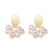 ( Gold)UR handmade beads earrings occidental style matte Alloy fashion