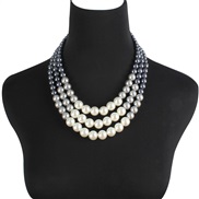 occidental style multilayer imitate Pearl fashion Double layer Pearl necklace  sweater chain necklace