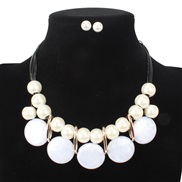 occidental style  exaggerating  imitate Pearl elegant temperament leather clavicle chain  woman necklace