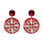 UR Acrylic diamond earrings occidental style wind high-end lady ear stud