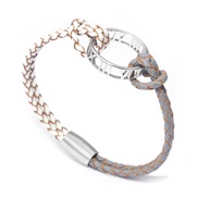 Original bracelet lady  fashion small fresh Cowhide weave bracelet  Alloy ring multicolor Optional