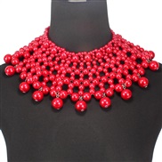occidental style   fashion exaggerating Pearl handmade weave necklacecollar