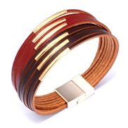 ( red+ brown)( gray+ white) new style bracelet style fashion Cowhide bracelet  woman  student