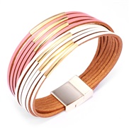 ( Pink+ white)( Silver)( black+ white)( red+ brown)( gray+ white) new style bracelet style fashion Cowhide bracelet