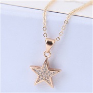 Korean style fashion  concise embed zircon sweet Five-pointed star personality woman necklace